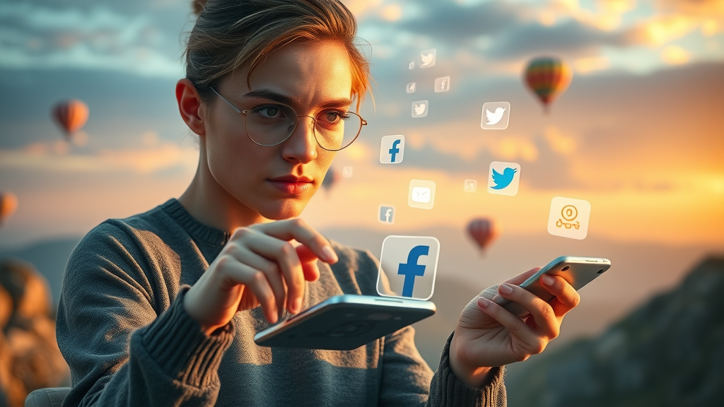 marketer managing multiple devices for automated content tailoring optimization across campaigns and audience segments