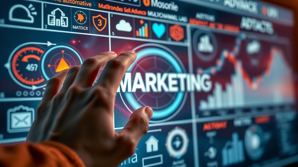 advanced marketing automation platform interface showing automation, analytics, and integration features