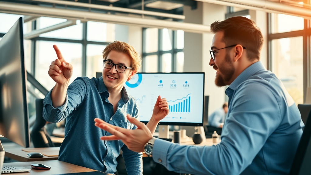 analytical marketing team reviewing dashboards for quick wins using content optimization techniques