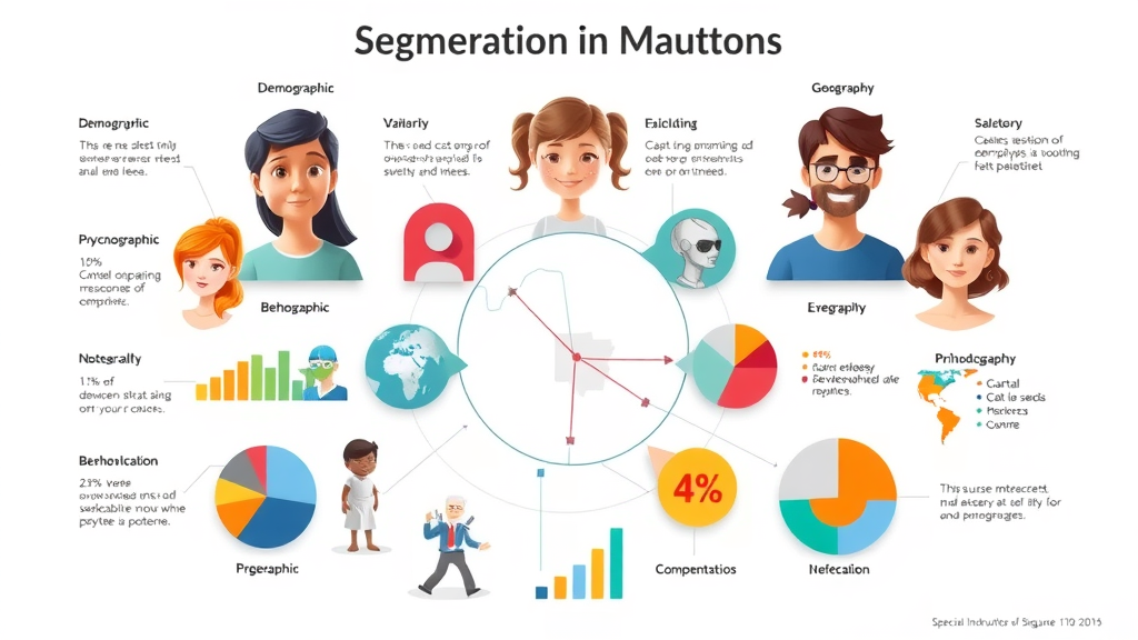 Infographic of demographic, geographic, psychographic, behavioral AI customer segmentation in Houston.