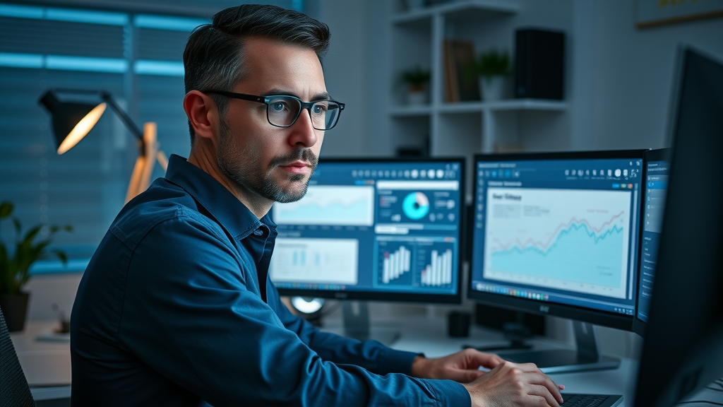 Professional optimizing web content using NLP tools and dashboards for improved search engine rankings