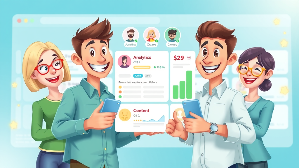 personalized content generation website interface cheerful users analytics