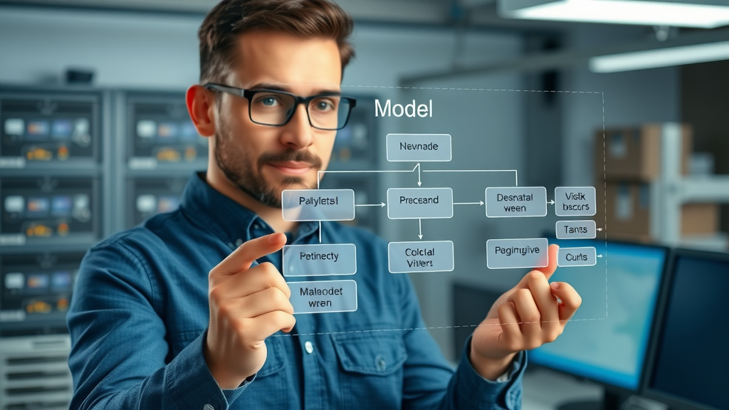 data scientist demonstrating machine learning models for marketing