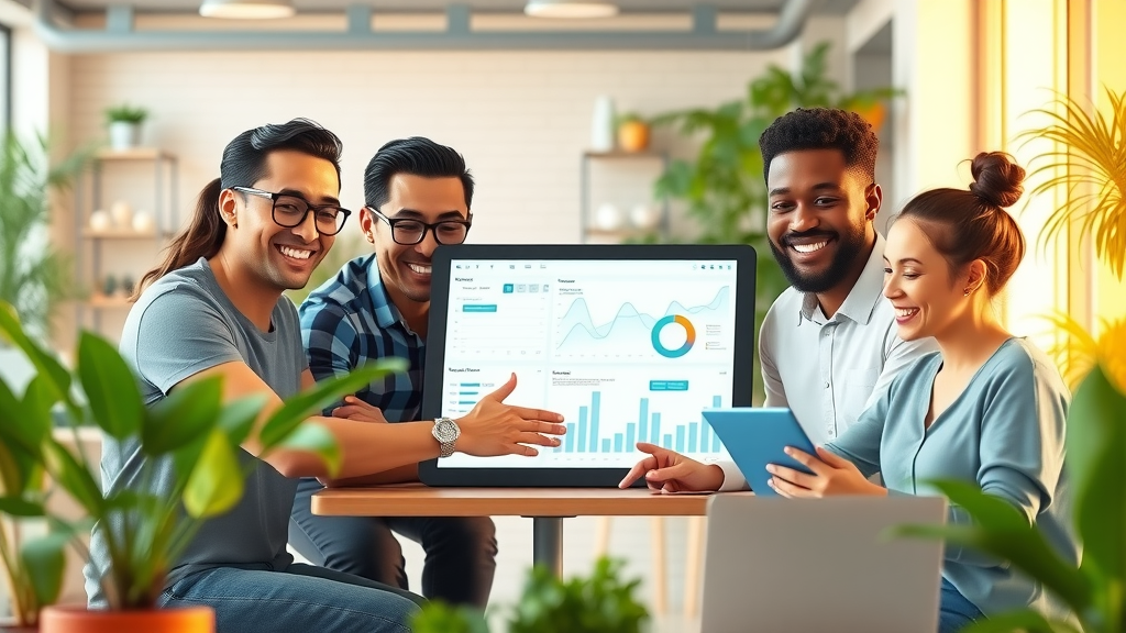 Team collaborating to produce SEO-friendly quality content and optimize search engine ranking factors