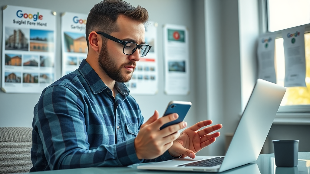 professional contractor updating Google Business Profile for greater contractor leads