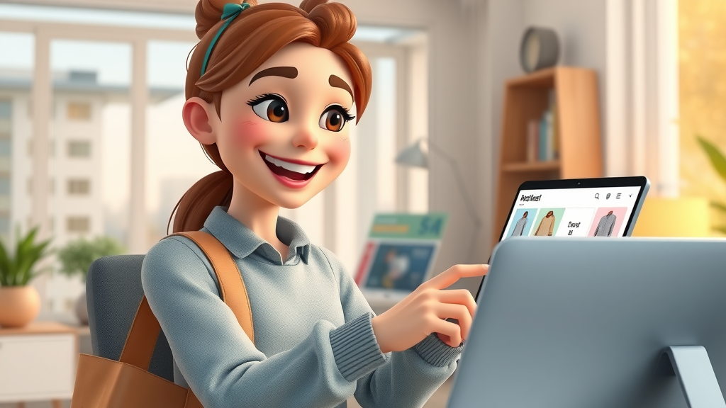 happy shopper interacting with personalized website using behavior analytics and AI