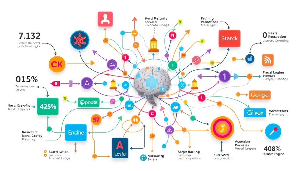 infographic illustration of machine learning processes for SEO and search engines