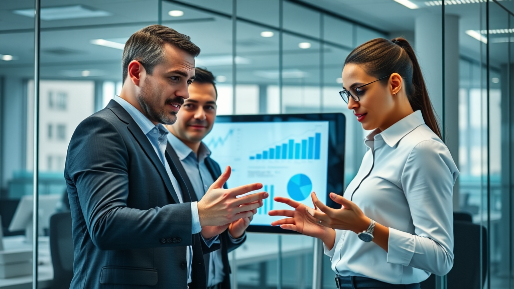 customer behavior analysis business team engaged with digital data charts