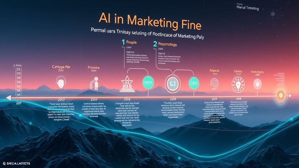 timeline illustration showing the evolution of artificial intelligence marketing across the digital landscape