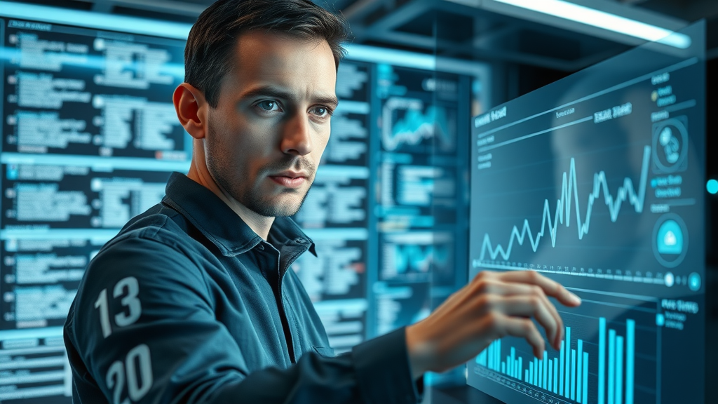 AI algorithm for automated content tailoring analyzing large data sets in a high-tech digital marketing command center