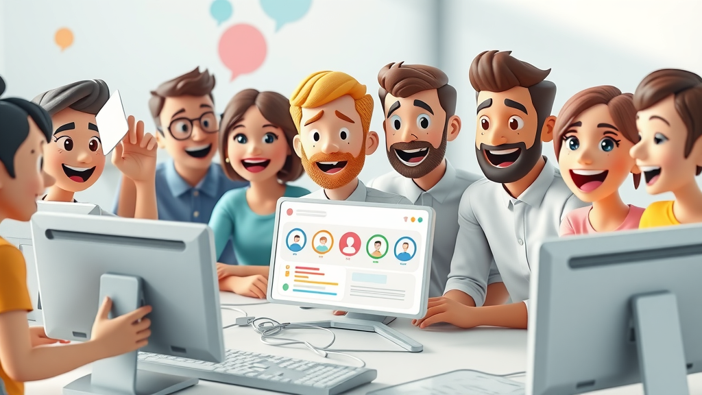 Diverse online community collaborating on SEO content forums and topic clusters