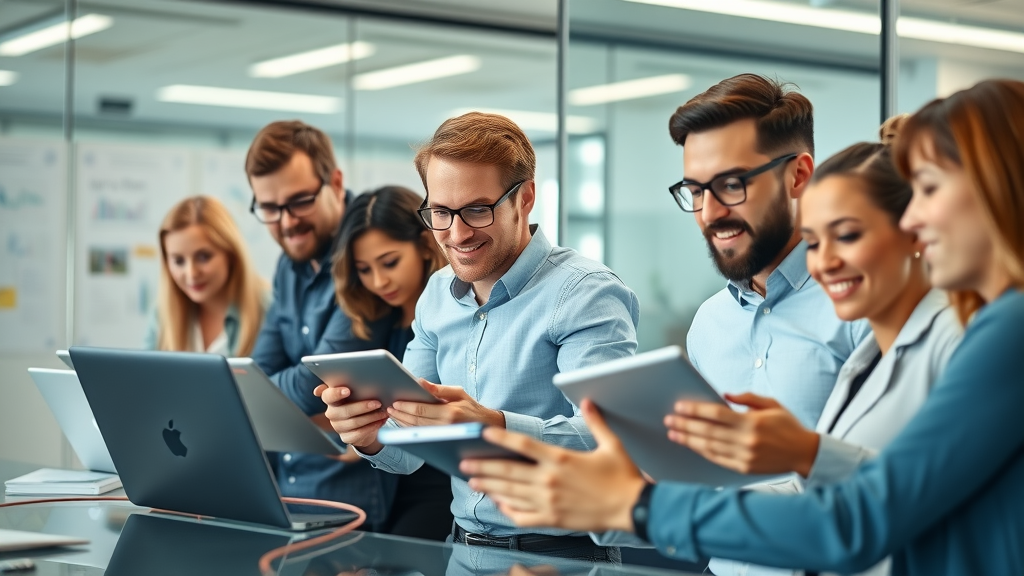 content velocity strategies in digital marketing team collaboration, modern glass-walled workspace, high-speed cooperation, digital tools