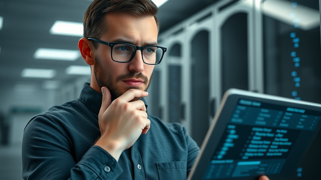 concerned marketer analyzing data privacy and ethics in AI marketing, artificial intelligence in marketing