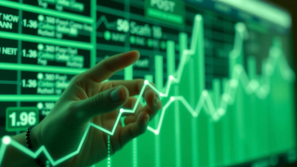 growing website analytics graph and blog post thumbnails showing seo success