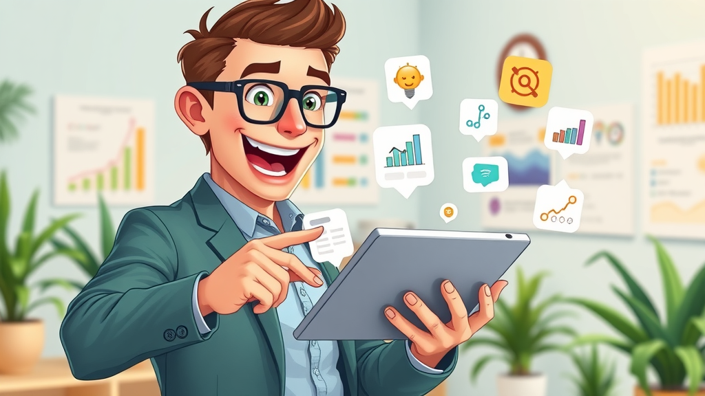 Digital strategist revealing actionable generative engine optimization steps on a stylized tablet