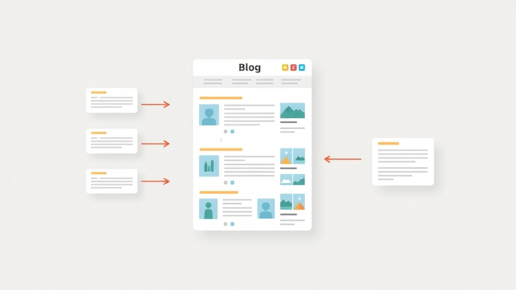structured blog page diagram showcasing headers, lists, tables, and SEO-friendly layout for blogging for SEO