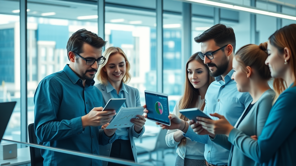 machine learning for marketing dynamic marketing team collaborating in modern office
