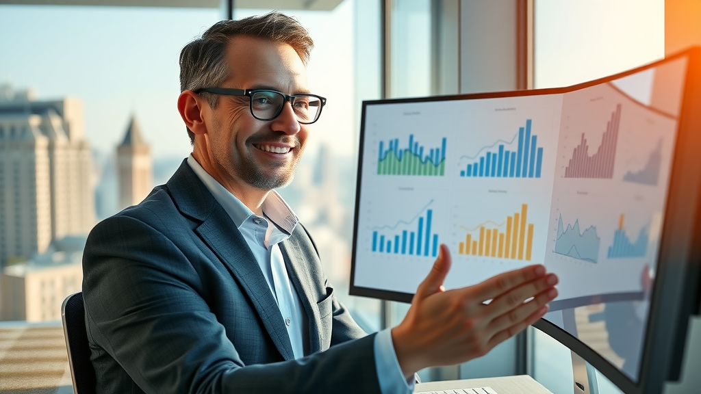 Marketing executive reviewing ROI improvements after implementing AI marketing software