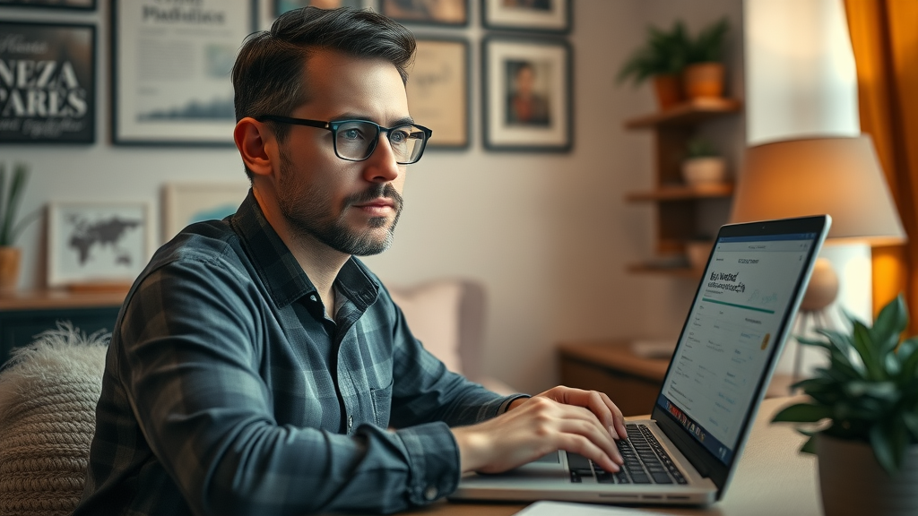 Digital marketer using SEO tool for keyword research and organic search growth