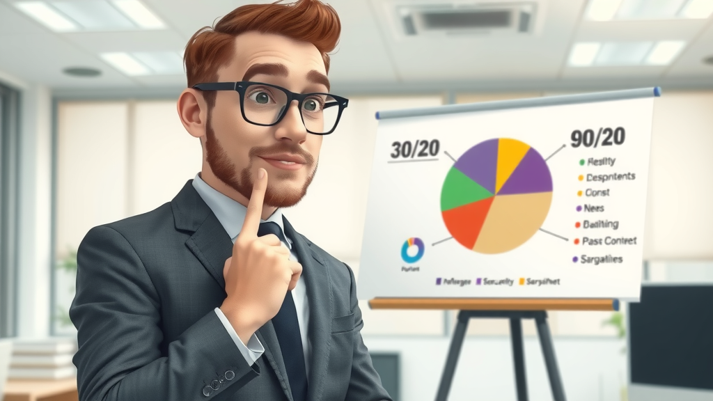 Explaining the 80/20 rule with SEO marketing strategies pie chart