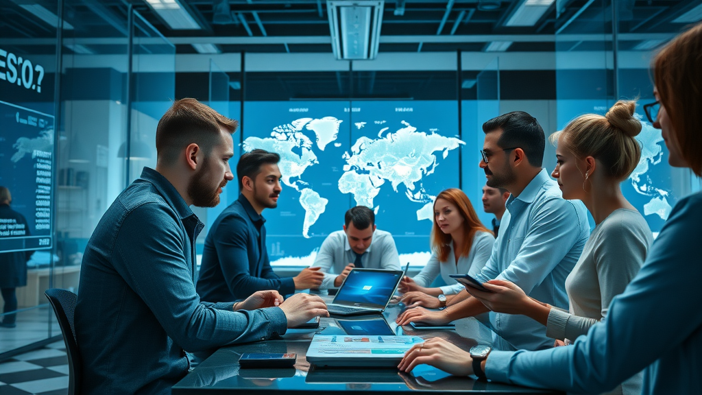 Digital marketers strategizing about the future of content generation and SEO trends