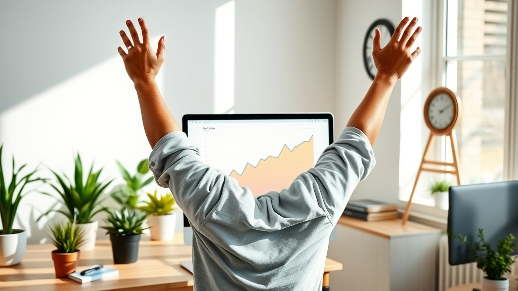 blogger reviewing upward traffic growth thanks to keyword research for blogs