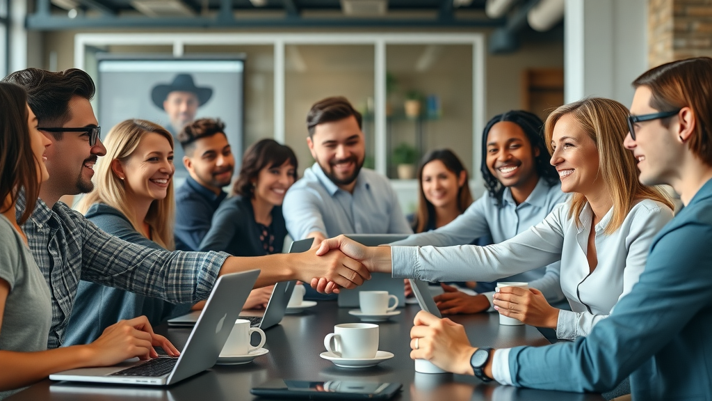 SEO professionals collaborating in networking for guest posting and building backlinks