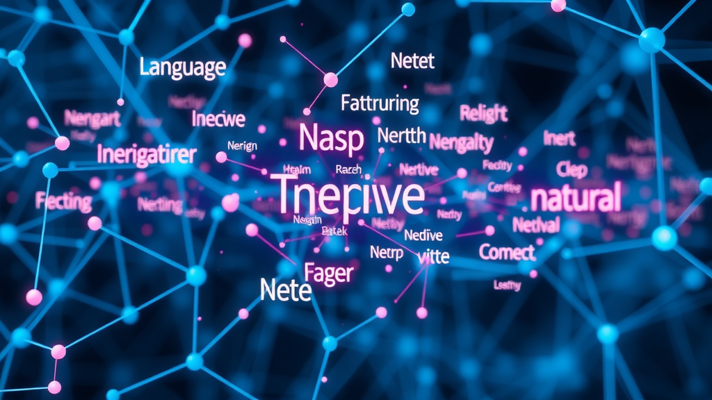 Visual representation of language tokens and feature activation within neural network processing for NLP content