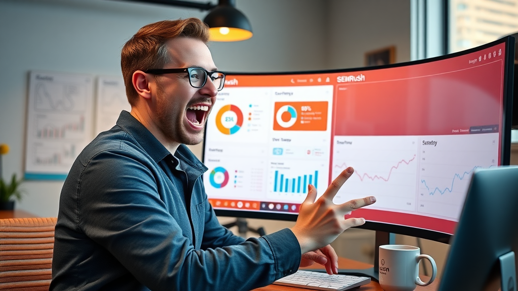 seo tool - SEMrush dashboard used for blog post keyword research and analytics