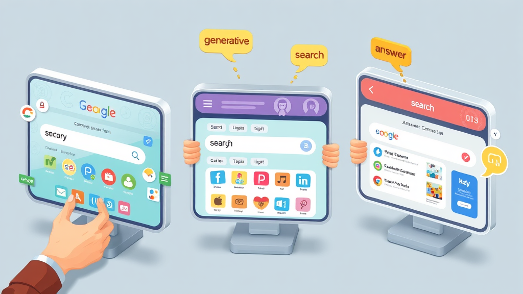 Comparison of generative engine, traditional search, and answer engine optimization digital search interfaces for engine optimization strategy