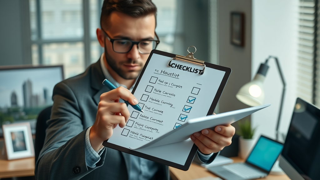 content strategy Houston checklist, business professional marking digital plan