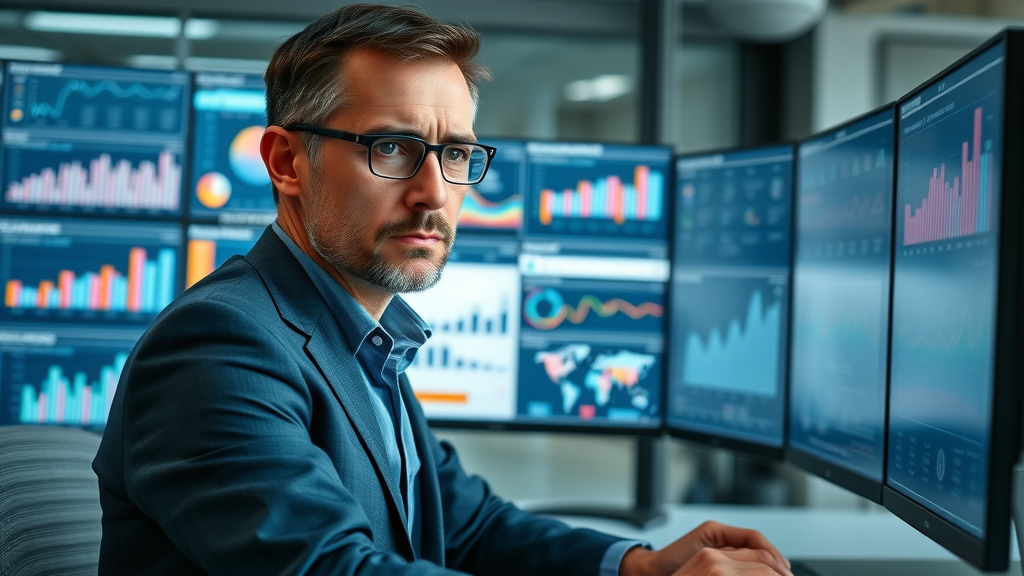 automation tool marketer reviewing marketing automation dashboard