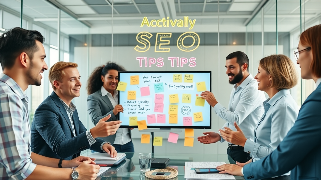 business team brainstorming actionable seo tips for blog traffic