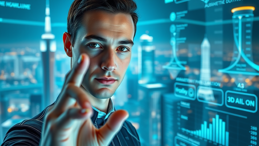 futuristic artificial intelligence interface visualizing marketing and audience segments, ai in marketing