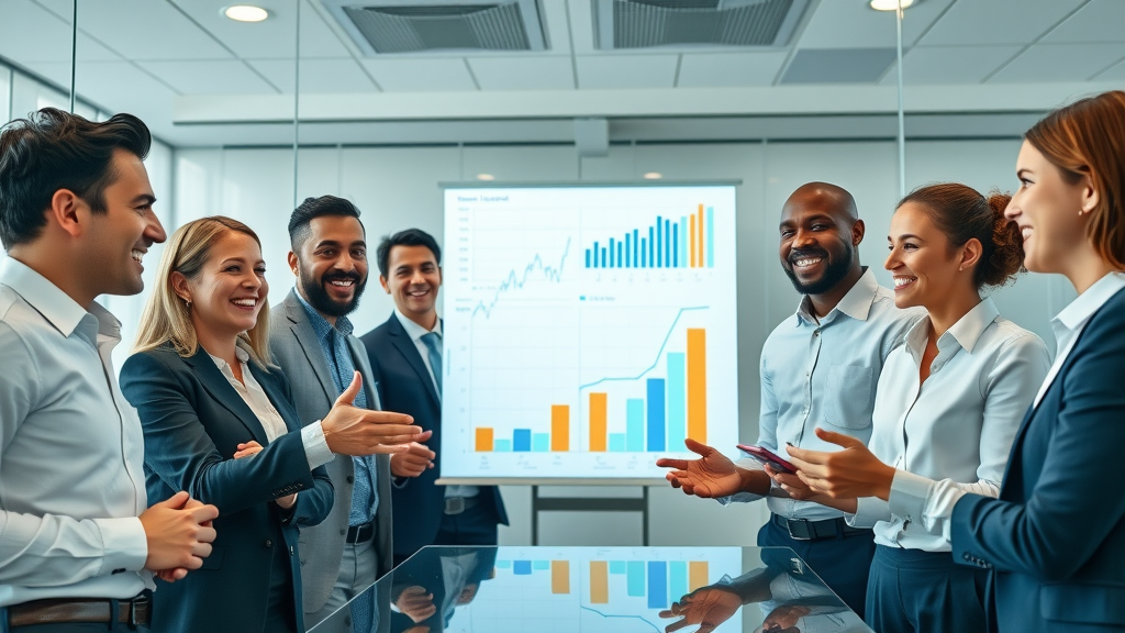 B2B SaaS team reviewing sales and lead growth with marketing automation tools