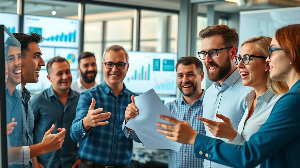 digital marketers examining analytics dashboards with natural language processing marketing data insights