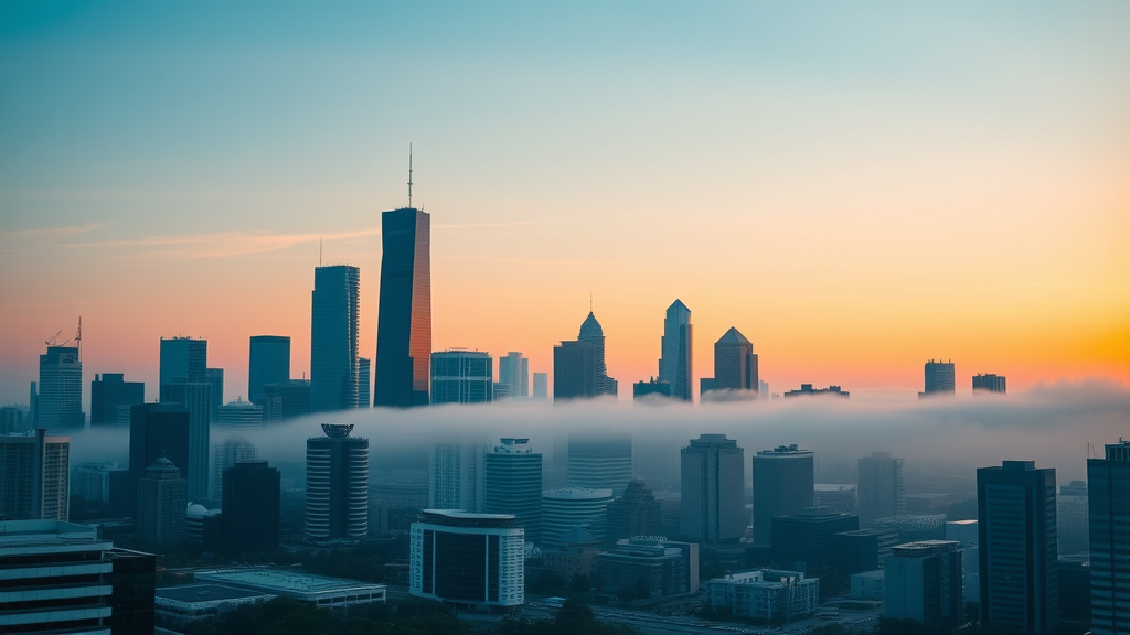 AI content strategy Houston digital transformation city skyline at sunrise