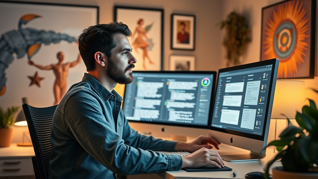 content creator using generative AI software for marketing personalization and campaign writing