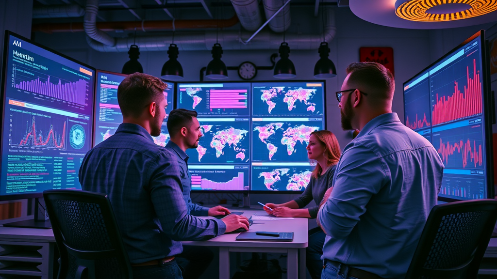 AI content personalization Houston - futuristic digital marketing team analyzing AI data in Houston workspace