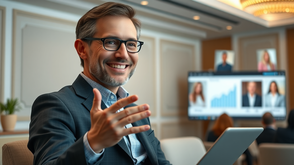 marketing executive giving expert insights on ai-driven marketing campaigns