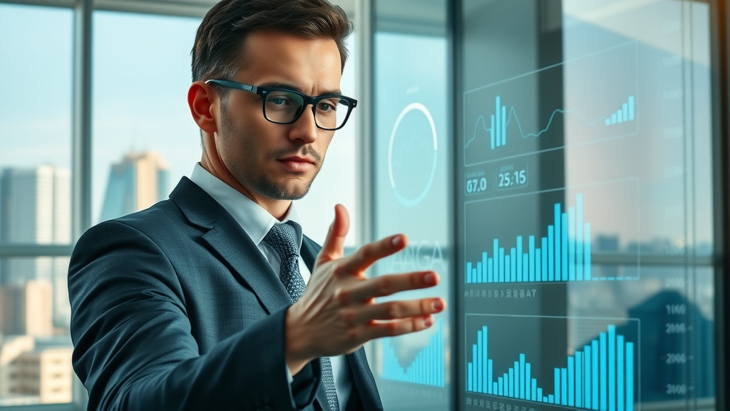business professional reviewing AI analytics dashboard for ai-driven marketing campaigns