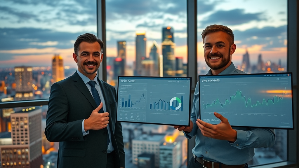 AI reputation management Houston business professionals digital analytics urban office skyline