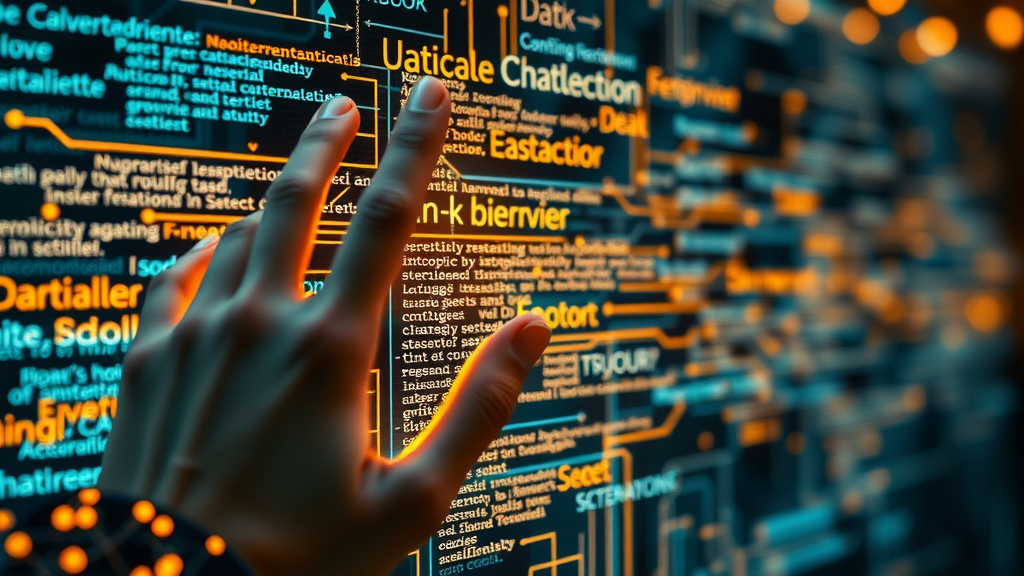 futuristic ai interface visualizing language processing for digital marketing