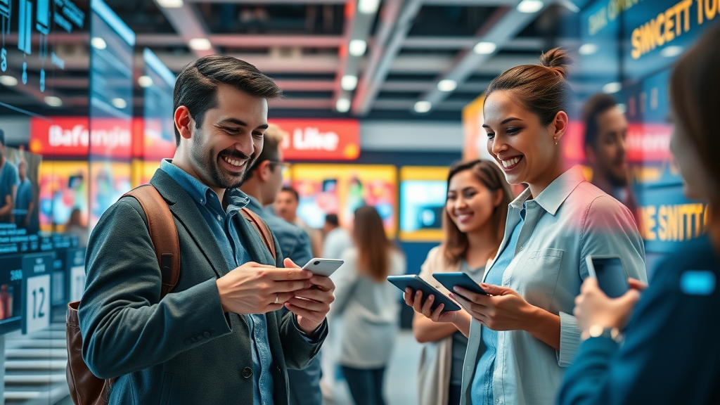 Customer Journey Enhanced by Personalization with AI: Satisfied Customers and Digital Kiosks in Futuristic Retail