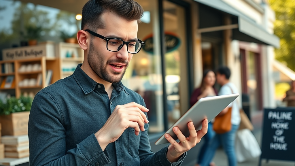 Local SEO marketing strategy implemented by a small business owner for increased search engine visibility