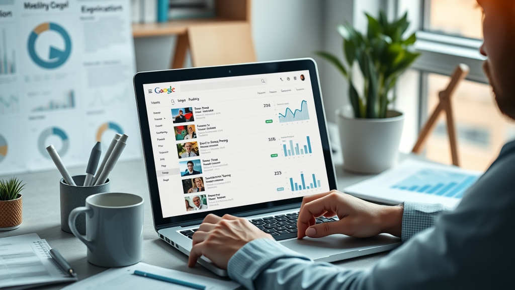 Analyst assessing top-ranking websites