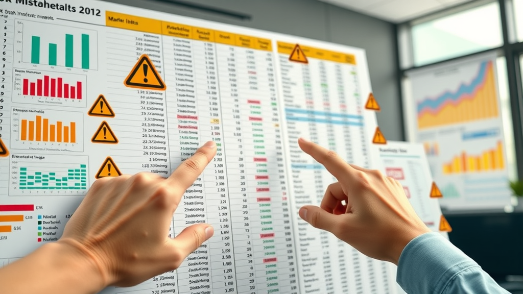 poor marketing data quality with mismatched data and warning symbols in a marketing strategy