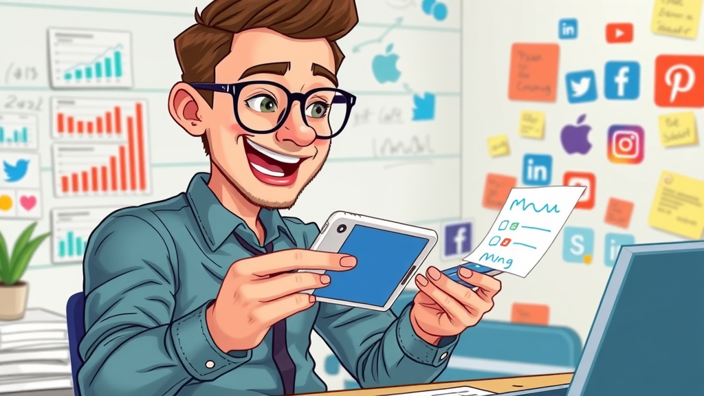 Social media strategist reviewing analytics for data-driven content planning on a smartphone